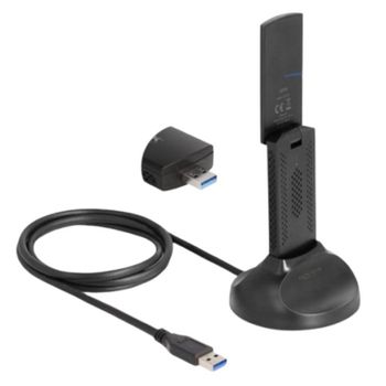 Adaptador DeLOCK USB WLAN Wi-Fi 6E AX5400 2402+574 Mbps