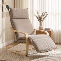 sillon de salon de lino madera homcom 67x90x105 cm - marron claro