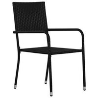 2 uds sillas comedor de jardin  silla de exterior  sillon jardin apilables ratan sintetico negro