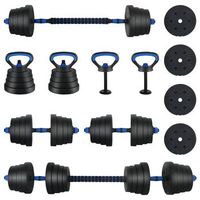 juego de mancuernas 4 en 1 40 kg negro y azul vidaxl