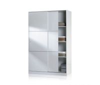 armario de puertas correderas en blanco brillo 120x200 cm show blanco brillo 120 x 200 x 50 cm