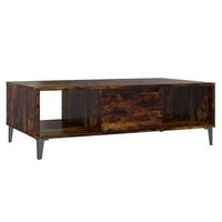 mesa de cafe - mesa de centro madera ingenieria marron ahumado 1035x60x35 cm