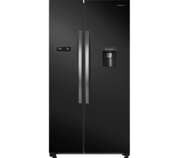 KENWOOD KSBSDB19 American-Style Fridge Freezer - Black, Black