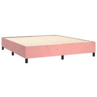 somier de laminas sobre patas estructura de cama 200x200 cm tela terciopelo rosa tdl0206953