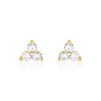 pendientes de plata 925 banada en oro con circonita