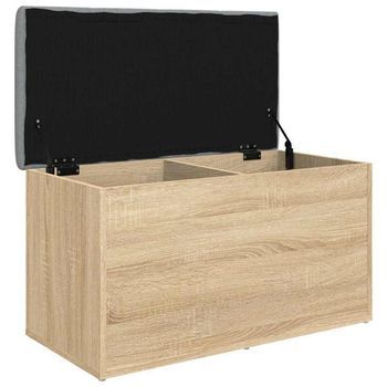 Banco De Almacenaje Roble Sonoma 82x42x45 Cm Madera De Ingeniería Vidaxl