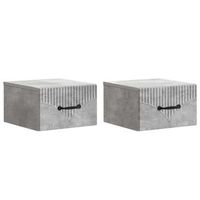 mesita de noche de pared 2 pcs gris hormigon 345 x 33 x 20 cm vidaxl