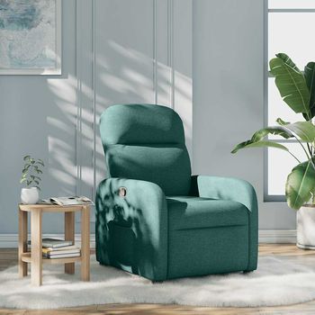 Sillón De Salón | Silla | Sillón Reclinable De Tela Verde Oscuro Cfw78604