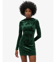 superdry para mujer w8011367a vestido velvet longsleeved verde xs fiesta poliester manga larga