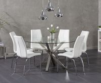 rio round glass dining table with cavello chairs