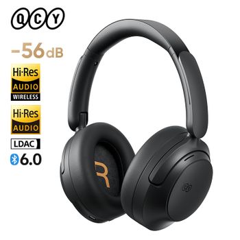 Auriculares QCY H3S con ANC Adaptativo de -56dB, Sonido Espacial de Alta Resolución LDAC, Auriculares Inalámbricos Bluetooth 6.0 con Doble Controlador y 102H de Duración