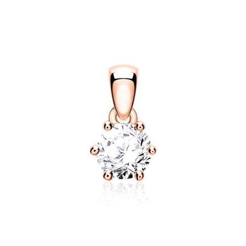 Colgante para mujer en oro rosa 14 quilates con diamante