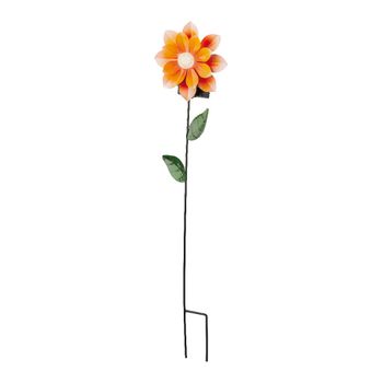 Decoración para jardín con forma de flor LED con energía solar en blanco cálido como juego de 2 unidades en diferentes colores (2 amarillos)
