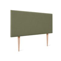 cabecero de lino natural liso 90x105cm con patas camas 8090 - verde