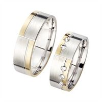 alianzas oro amarillo y blanco con diamantes ancho 65 mm