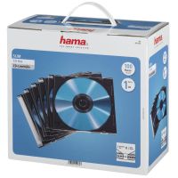caja de 100 fundas slim para cd hama 00051270 transparente