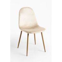 pack 4 sillas teok terciopelo de terciopelo 843942 cm - beige