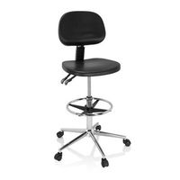 silla de trabajo  taburete de trabajo giratorio top work 24 i espuma duro cromado negro hjh office