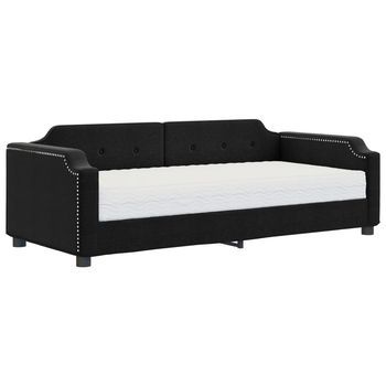 Sofá Cama Con Colchón Tela Negro 100x200 Cm Vidaxl