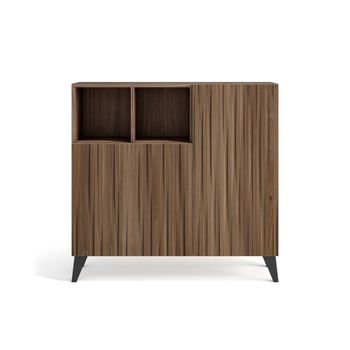 Zapatero melamina nogal puertas impresas vallado nogal 87x90x27cm
