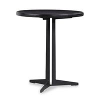 mesa auxiliar redonda parumm big oslo 50x53 cm de madera y metal negra