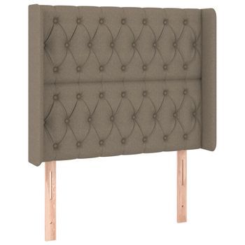 Cabecero Cama Mueble De Dormitorio Con Led De Tela 103 X 16 X 118/128 Cm Gris Topo M02_0000862
