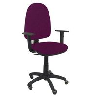 silla de oficina ergonomica con mecanismo de contacto permanente regulable en altura y ruedas de parquet  asiento y respaldo tapizados en tejido bali color morado brazos regulables en altura piqueras y crespo modelo 04cp
