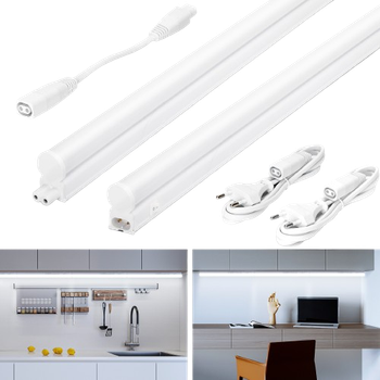 Aigostar Luz Bajo Mueble Cocina con Interruptor 12W Luz LED Armario, 230V Luz Blanca Fria 6500K, Luces para Vestidor Tira LED Armario, L880*W23*H34mm, 2 pcs