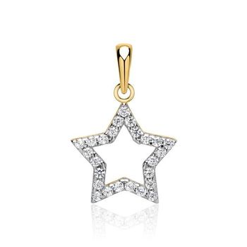 Colgante filigrana estrella de oro amarillo