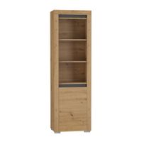 librero 1 puerta con led paneles laminados madera y gris antracita