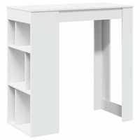 mesa bar con estantes madera ingenieria blanca 102x50x1035 cm vidaxl