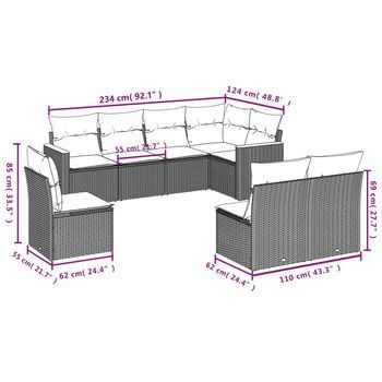 Set Combinado De Ocio Al Aire Libre (con Cojines, Configuración De 8 Piezas En Color Negro)