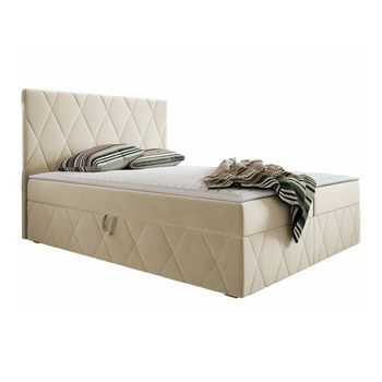 Cama Continental Comfivo 225, Doble, De Color Marrón Claro, Tapiz, Somieres, 143x206x112cm