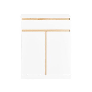 Armario de baño con cesto para ropa sucia blanco