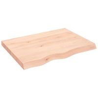 tablero de mesa madera maciza roble sin tratar 80x60x2-6 cm vidaxl
