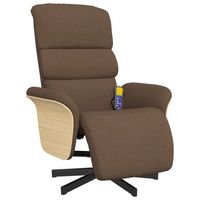 sillon reclinable de masaje con reposapies tela marron cfw129966
