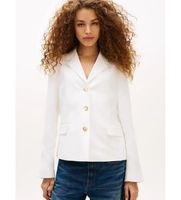 tommy hilfiger para mujer ww0ww49335 americana de corte slim con botones dorados blanco 34 casual poliester