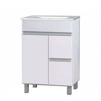 kibath mueble de bano con lavabo urban 70x45 cm acabado blanco brillo 2 cajones y 2 puertas