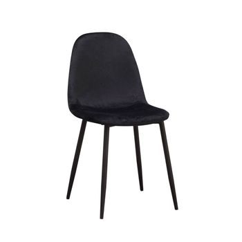 Pack 2 Sillas Teok Black Terciopelo De Terciopelo 84*39*42 Cm - Negro