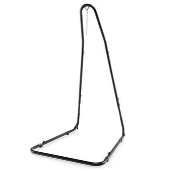 Costway Soporte para Silla de Hamaca Ajustable Soporte para Silla Columpio con Marco de Metal Resistente Gancho de Seguridad y Cadena Negro