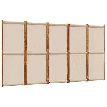 Biombo Divisor De 5 Paneles Gris Taupe 350x180 Cm Vidaxl