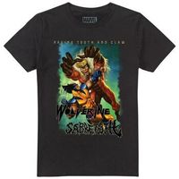 marvel camiseta wolverine versus sabretooth heavy metal para hombre