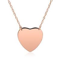 cadena corazon de plata 925 chapada en oro rosa grabable
