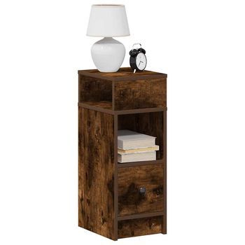 Mesitas De Noche (2 Unidades) - Mueble Para Dormitorio - Madera De Ingeniería - Roble Ahumado (25x31x66cm)