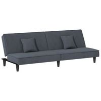 sofa cama de terciopelo gris oscuro