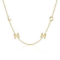 cadena de letras para mujer en oro 14 quilates