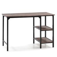mesa de escritorio colon negro mesa de ordenador 2 estantes estilo industrial 110 largo x 55 profundo x 76 altura cm