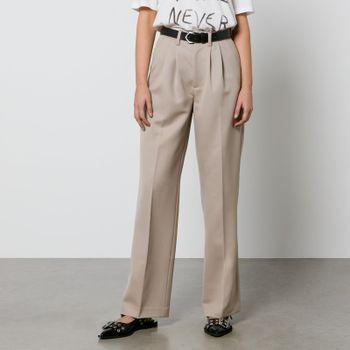 Anine Bing Carrie Wool-Twill Wide-Leg Trousers - W40