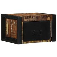 mesilla de noche multicolor 40x35x25 cm madera maciza reciclada vidaxl
