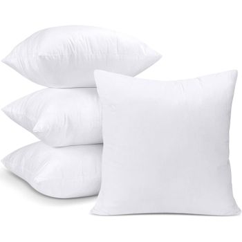 Relleno de Cojín Tela Suave 50x50 y 60x60 cm de Fibra Hueca Siliconada | Pack de 2/4/6 Unidades | Suave, Mullido, Antialérgico | Alta Recuperación | Para Sofá, Dormitorio, Salón o Coche